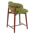 Italian minimalist bar chair green fabric bar stool